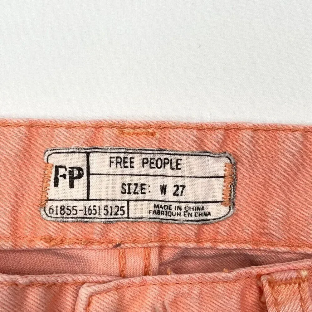 FREE PEOPLE Orange Ankle Zip Skinny Jean
